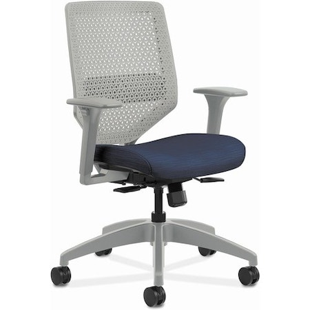 Hon SOLVE SERIES REACTIV BACK TASK CHAIR, SUPPORTS UP TO 300 LBS, MIDNIGHT SEAT/TITANIUM BACK, BLK BASE HONSVR1AILC90TK